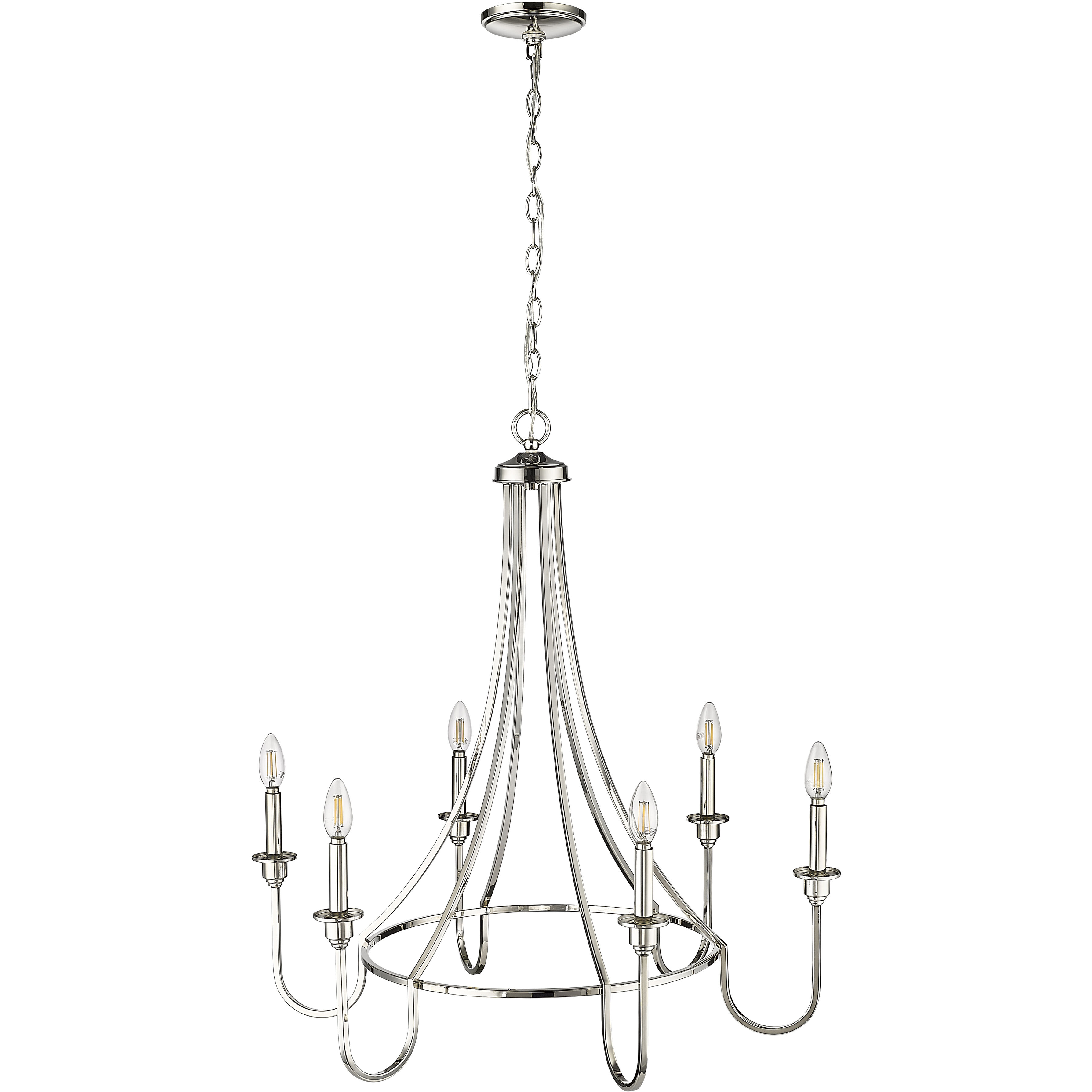 Artemis 6 Light 30 inch Polished Nickel Chandelier Ceiling Light